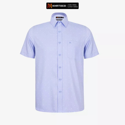 Áo sơ mi nam KHATOCO Tailor Fit ngắn tay mã A1MN518T2-CNIN 883-2711-N