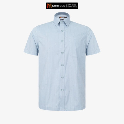 Áo sơ mi nam KHATOCO Tailor Fit ngắn tay mã A1MN498T2-CNIN 755-2704-N