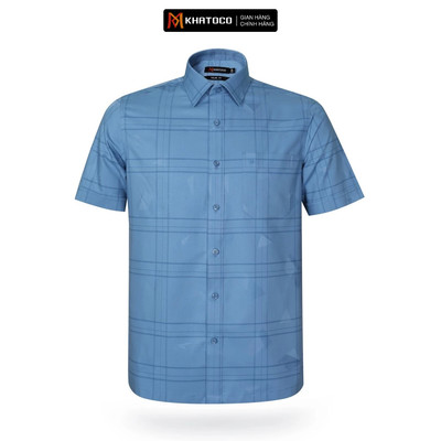 Áo sơ mi nam KHATOCO Tailor Fit ngắn tay mã A1MN538T2-CNCR 366-2505-N