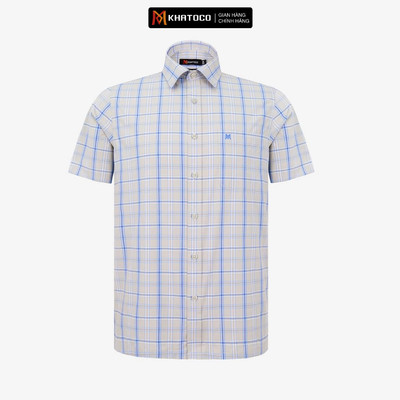 Áo sơ mi nam KHATOCO Tailor Fit ngắn tay mã A1MN498T2-CNCR 845-2711-N