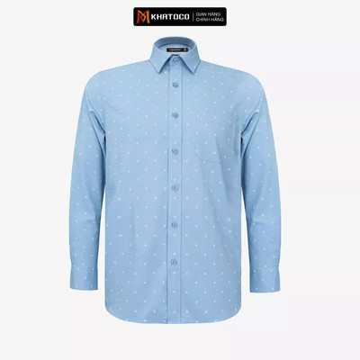 Áo sơ mi nam KHATOCO Tailor Fit dài tay A1MD538T1-CNIN770-2704-D