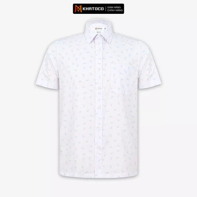 Áo sơ mi nam KHATOCO Tailor Fit ngắn tay mã A1MN498T2-CNIN 858-2711-N