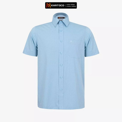 Áo sơ mi nam KHATOCO Tailor Fit ngắn tay mã A1MN498T2-CNCR 885-2711-N