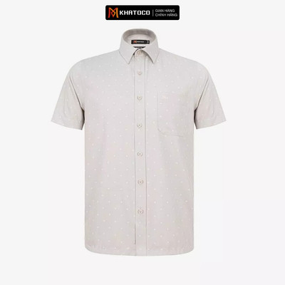 Áo sơ mi nam KHATOCO Tailor Fit ngắn tay mã A1MN518T2-CNIN 884-2711-N