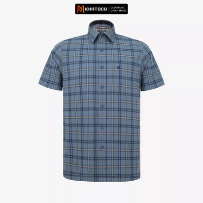 Áo sơ mi nam KHATOCO Tailor Fit ngắn tay mã A1MN538T2-CNCR 861-2711-N