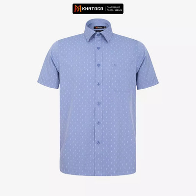 Áo sơ mi nam KHATOCO Tailor Fit ngắn tay mã A1MN498T2-CNIN 888-2711-N