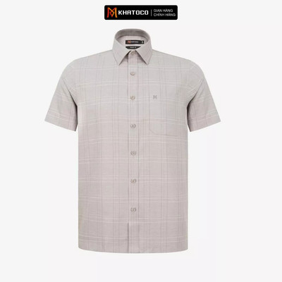 Áo sơ mi nam KHATOCO Tailor Fit ngắn tay mã A1MN538T2-CNCR 822-2709-N