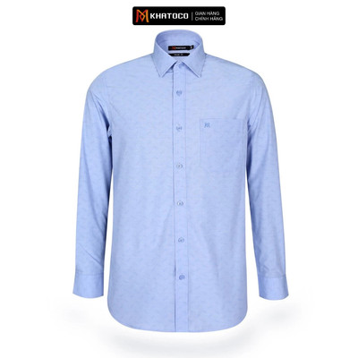 Áo sơ mi nam tay dài KHATOCO form Tailor Fit họa tiết mã A1MD498T1-CNIN358-2505-D