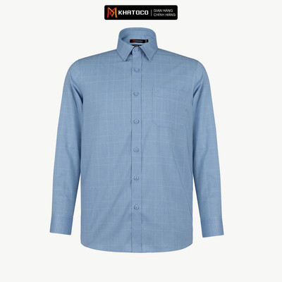 Áo sơ mi nam tay dài KHATOCO form Tailor Fit caro mã A1MD538T1-CNCR642-2611-D