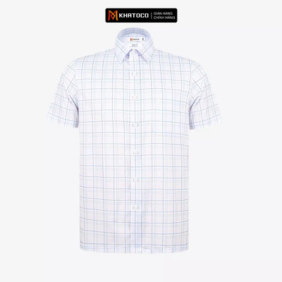 Áo sơ mi nam KHATOCO Tailor Fit ngắn tay A1MN538T2-CNCR852-2711-N