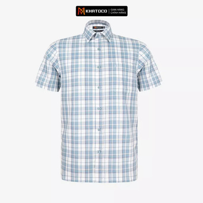 Áo sơ mi nam KHATOCO Tailor Fit ngắn tay A1MN498T2-CNCR862-2711-N