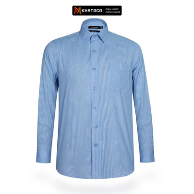 Áo sơ mi nam tay dài KHATOCO form Tailor Fit họa tiết mã A1MD498T1-CNIN613-2609-D