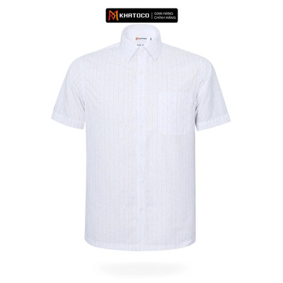 Áo sơ mi nam tay ngắn họa tiết KHATOCO form Tailor Fit lai ngang mã A1MN498T2-CNIN473-2603-N