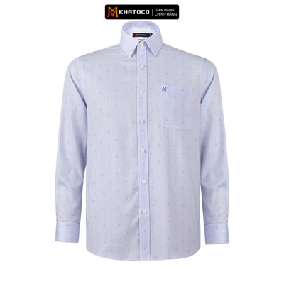 Áo sơ mi nam tay dài KHATOCO form Tailor Fit mã A1MD498T1-CNIN622-2609-D
