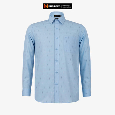 Áo sơ mi nam tay dài KHATOCO form Tailor Fit mã A1MD538T1-CNIN703-2701-D