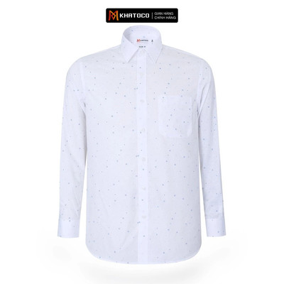 Áo sơ mi nam tay dài KHATOCO form Tailor Fit họa tiết mã A1MD538T1-CNIN480-2603-D