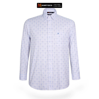 Áo sơ mi nam tay dài KHATOCO form Tailor Fit caro mã A1MD538T1-CNCR615-2609-D