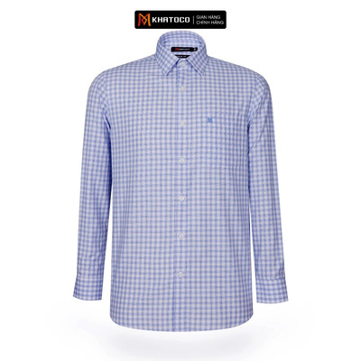Áo sơ mi nam tay dài KHATOCO form Tailor Fit kẻ caro mã A1MD468T1-CNCR346-2505-D