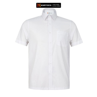 Áo sơ mi nam tay ngắn KHATOCO form Tailor Fit lai ngang mã A1MN468T2-CNTR653-2611-N