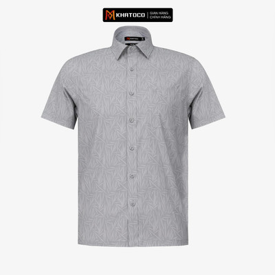 Áo sơ mi nam tay ngắn KHATOCO form Tailor Fit lai ngang mã A1MN468T2-CNIN673-2612-N