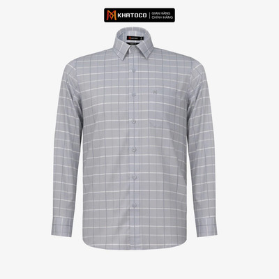 Áo sơ mi nam tay dài KHATOCO form Tailor Fit mã mã A1MD538T1-CNCR717-2701-D