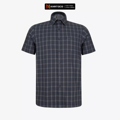 Áo sơ mi nam KHATOCO Tailor Fit ngắn tay A1MN498T2-CNCR864-2711-N
