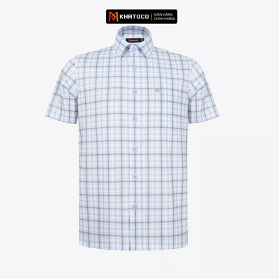 Áo sơ mi nam KHATOCO Tailor Fit ngắn tay mã A1MN518T2-CNCR890-2711-N