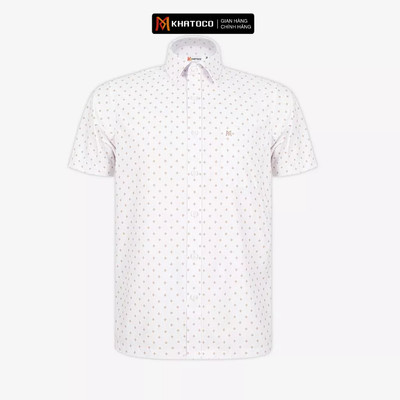 Áo sơ mi nam KHATOCO Tailor Fit ngắn tay mã A1MN518T2-CNCR004-2801-N