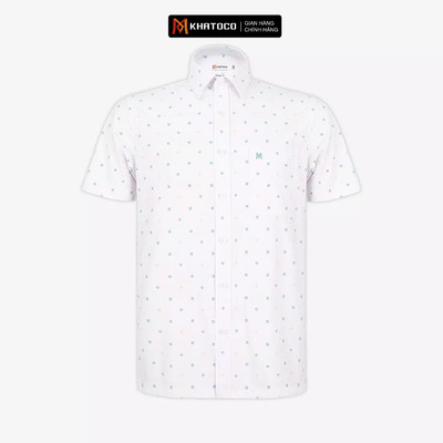 Áo sơ mi nam KHATOCO Tailor Fit ngắn tay mã A1MN518T2-CNCR005-2801-N