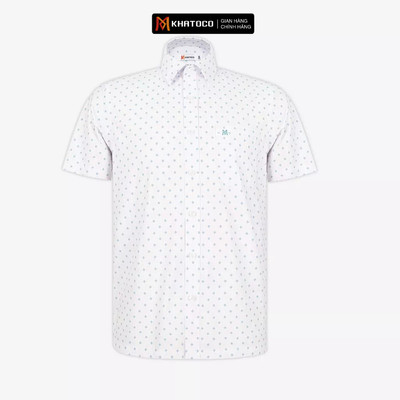 Áo sơ mi nam KHATOCO Tailor Fit ngắn tay mã A1MN518T2-CNCR003-2801-N