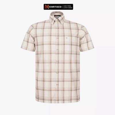 Áo sơ mi nam KHATOCO Tailor Fit ngắn tay mã A1MN518T2-CNCR001-2801-N