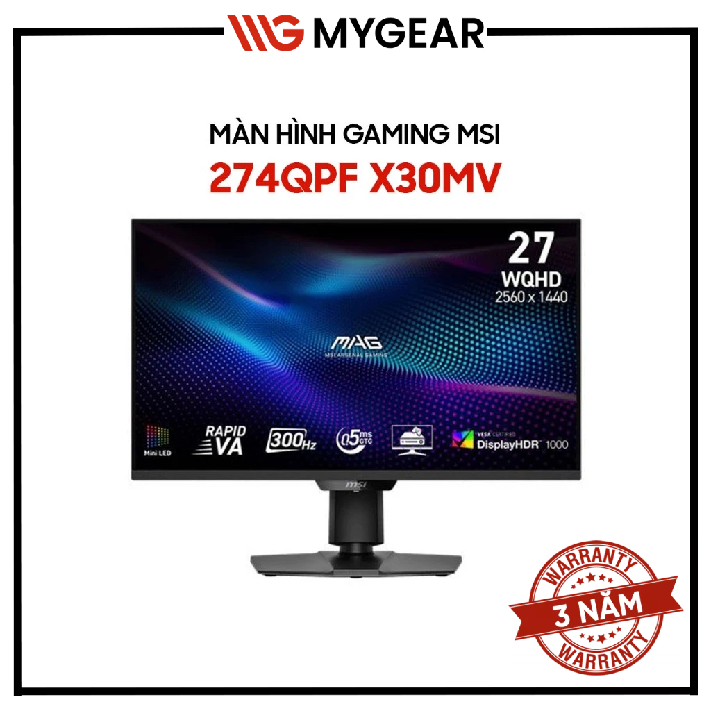 Màn hình Gaming MSI MAG 274QPF X30MV 27 inch 2K QHD 300Hz 0.5ms Rapid VA Mini-LED