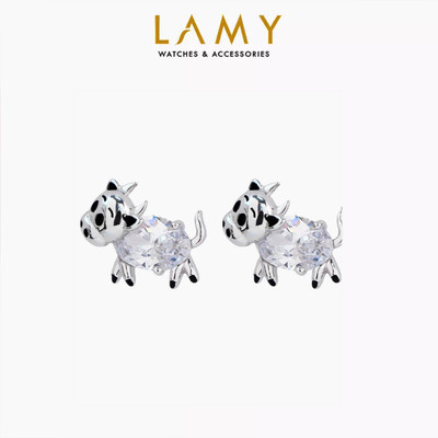 [BST Tiny Happiness] Khuyên tai bạc nữ LAMY Little Buffalo Earrings Silver 3340