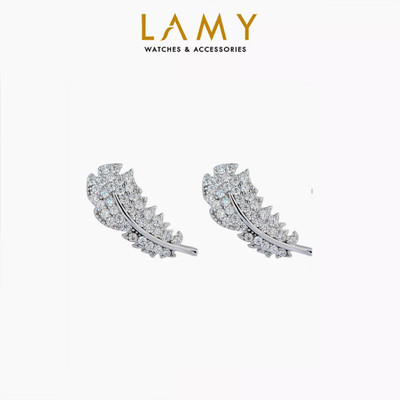 [BST Tiny Happiness] Khuyên tai bạc nữ LAMY Feather lông vũ Earrings Silver 3311