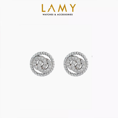[BST Tiny Happiness] Khuyên tai bạc nữ LAMY Infinitive vô cực Earrings Silver 3306