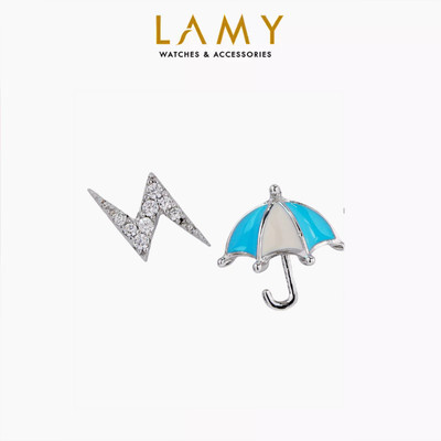 [BST Tiny Happiness] Khuyên tai bạc nữ LAMY Umbrella & Lightning Earrings Silver 3336