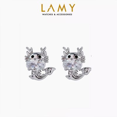 [BST Tiny Happiness] Khuyên tai bạc nữ LAMY Dragon Earrings Silver 3338