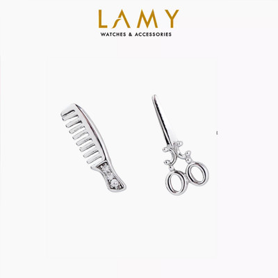 [BST Tiny Happiness] Khuyên tai bạc nữ LAMY Comb & Scissors Earrings Silver 3349