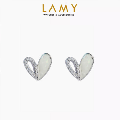 [BST Tiny Happiness] Khuyên tai bạc nữ LAMY Tiny Heart Earrings Silver 3319