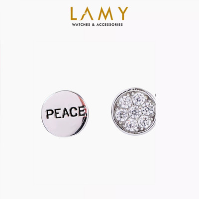 [BST Tiny Happiness] Khuyên tai bạc nam nữ LAMY Peace Earrings Silver 3351