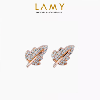 [BST Tiny Happiness] Khuyên tai bạc nữ LAMY Gleaming Leaf chiếc lá lấp lánh Earrings Silver 3313