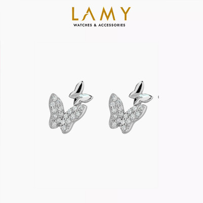 [BST Tiny Happiness] Khuyên tai bạc nữ LAMY Little Winged Muse Earrings Silver 3310