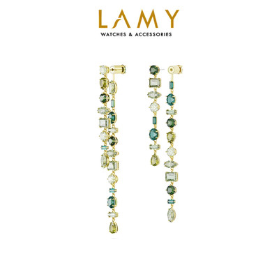 Khuyên tai nữ LAMY Long Green Gema Drop Gold Earrings 3060