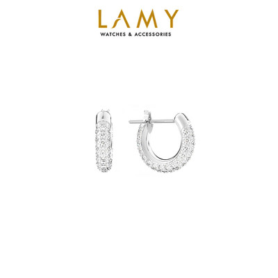 Khuyên tai nữ LAMY Stone Hoop Earrings Silver 3047