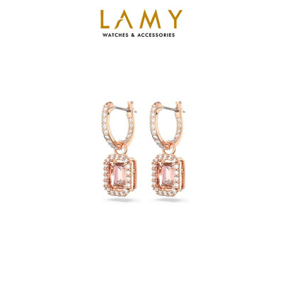 Khuyên tai nữ LAMY Pink Millenia Drop Octagon Cut Rose Gold Earrings 3075