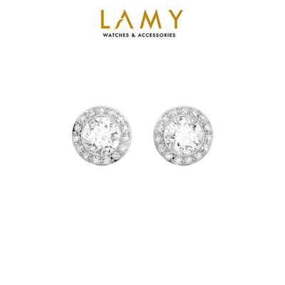 Khuyên tai nữ White Angelic Stud Round Cut Silver Earrings 3082