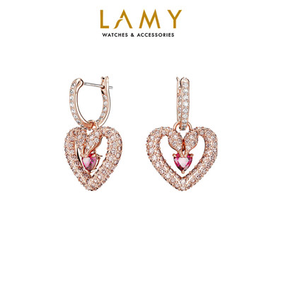 Khuyên tai nữ LAMY Una Heart Pink Earrings Rose Gold 3134