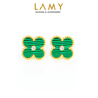 Khuyên tai nữ LAMY Four Leaf Clover Mother of Pearl Stone Earrings Gold 3282