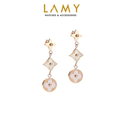 Khuyên tai nữ LAMY Four Leaves Earrings Rose Gold 3024