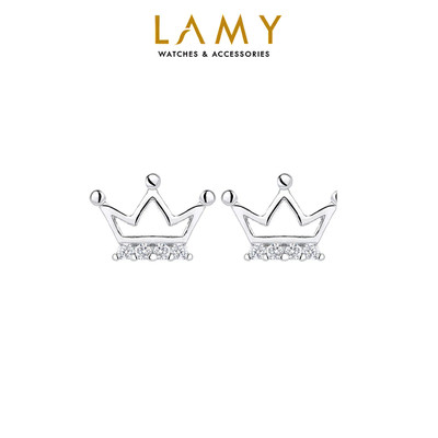 Khuyên tai bạc nữ LAMY Crown Earrings 3219 - Khuyên tai bạc ta